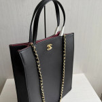 Top-tier Chanel 26a plain weave calfskin music score bag, vertical tote bag, chain tote, handbag, shopping bag, shoulder bag, 28*23