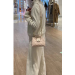 Top-tier DIO Teng pattern lambskin CD pearl buckle jolie women's bag chain cross-body messenger bag