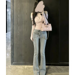 Top-tier DIO Teng pattern lambskin CD pearl buckle jolie women's bag chain cross-body messenger bag
