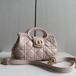 Top-tier DIO Teng pattern lambskin CD pearl buckle jolie women's bag chain cross-body messenger bag