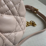 Top-tier DIO Teng pattern lambskin CD pearl buckle jolie women's bag chain cross-body messenger bag