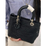 Top-tier Dior Lady Woven Bag with Drawstring Inner Pocket, Lady Woven Butterfly Knot Bag, Handbag, Crossbody Shoulder Bag