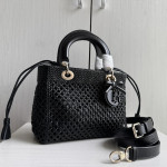 Top-tier Dior Lady Woven Bag with Drawstring Inner Pocket, Lady Woven Butterfly Knot Bag, Handbag, Crossbody Shoulder Bag