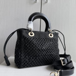 Top-tier Dior Lady Woven Bag with Drawstring Inner Pocket, Lady Woven Butterfly Knot Bag, Handbag, Crossbody Shoulder Bag
