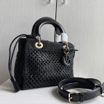 Top-tier Dior Lady Woven Bag with Drawstring Inner Pocket, Lady Woven Butterfly Knot Bag, Handbag, Crossbody Shoulder Bag