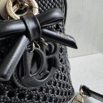 Top-tier Dior Lady Woven Bag with Drawstring Inner Pocket, Lady Woven Butterfly Knot Bag, Handbag, Crossbody Shoulder Bag