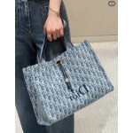 頂级 dio iviera系列spongy book tote 刺绣帆布老花 单肩包 女包 购物袋 41*32