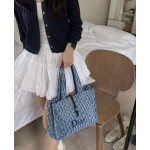 頂级 dio iviera系列spongy book tote 刺绣帆布老花 单肩包 女包 购物袋 41*32