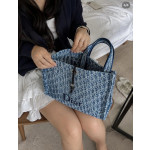 頂级 dio iviera系列spongy book tote 刺绣帆布老花 单肩包 女包 购物袋 41*32