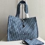 頂级 dio iviera系列spongy book tote 刺绣帆布老花 单肩包 女包 购物袋 41*32