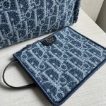 頂级 dio iviera系列spongy book tote 刺绣帆布老花 单肩包 女包 购物袋 41*32