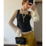Top-tier CelinCE new style box bag frame, imported calfskin, genuine leather inside and outside, hand-twisted handbag, trunk bag, women's bag, 24*14