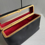 Top-tier CelinCE new style box bag frame, imported calfskin, genuine leather inside and outside, hand-twisted handbag, trunk bag, women's bag, 24*14