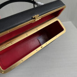 Top-tier CelinCE new style box bag frame, imported calfskin, genuine leather inside and outside, hand-twisted handbag, trunk bag, women's bag, 24*14