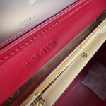 Top-tier CelinCE new style box bag frame, imported calfskin, genuine leather inside and outside, hand-twisted handbag, trunk bag, women's bag, 24*14