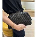 Top-grade bv woven lambskin clutch bag, chain shoulder bag, handbag, underarm bag, women's bag, 27*15
