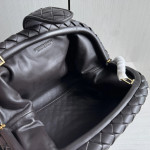 Top-grade bv woven lambskin clutch bag, chain shoulder bag, handbag, underarm bag, women's bag, 27*15