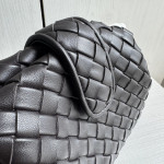 Top-grade bv woven lambskin clutch bag, chain shoulder bag, handbag, underarm bag, women's bag, 27*15