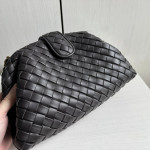 Top-grade bv woven lambskin clutch bag, chain shoulder bag, handbag, underarm bag, women's bag, 27*15