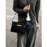 Top-grade y manhattan poplar forest crocodile-patterned calfskin Manhattan bag, French bag, messenger bag, shoulder bag, small size 24*18