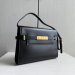 Top-grade y manhattan poplar forest crocodile-patterned calfskin Manhattan bag, French bag, messenger bag, shoulder bag, small size 24*18