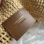Top-tier Yangshulin Icare Laffy straw woven bag, women's woven bag, lambskin maxi vintage bag, extra-large shopping bag, shoulder bag, small size 28*31