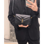 Top-grade Y Yangshulin V-pattern lambskin loulou small messenger bag cross-body shoulder bag 20*14