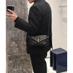 Top-grade Y Yangshulin V-pattern lambskin loulou small messenger bag cross-body shoulder bag 20*14