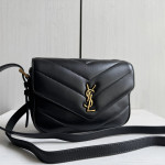 Top-grade Y Yangshulin V-pattern lambskin loulou small messenger bag cross-body shoulder bag 20*14