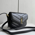Top-grade Y Yangshulin V-pattern lambskin loulou small messenger bag cross-body shoulder bag 20*14