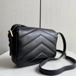 Top-grade Y Yangshulin V-pattern lambskin loulou small messenger bag cross-body shoulder bag 20*14