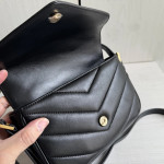 Top-grade Y Yangshulin V-pattern lambskin loulou small messenger bag cross-body shoulder bag 20*14