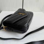Top-grade Y Yangshulin V-pattern lambskin loulou small messenger bag cross-body shoulder bag 20*14