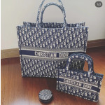 *Dior book tote embroidery canvas handbag shopping bag beach bag large size 42*34 small size 37*28