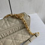 (Inside and outside genuine leather) high-end version dior caro rattan-patterned calfskin CD vintage Montaigne chain messenger bag, large size 25cm, small size 20cm