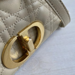 (Inside and outside genuine leather) high-end version dior caro rattan-patterned calfskin CD vintage Montaigne chain messenger bag, large size 25cm, small size 20cm