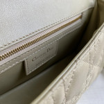 (Inside and outside genuine leather) high-end version dior caro rattan-patterned calfskin CD vintage Montaigne chain messenger bag, large size 25cm, small size 20cm
