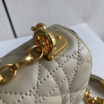 (Inside and outside genuine leather) high-end version dior caro rattan-patterned calfskin CD vintage Montaigne chain messenger bag, large size 25cm, small size 20cm