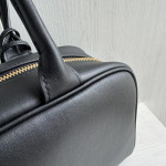 Medium Chanel top-grade 26Bb plain weave cowhide diamond pattern cowhide bowling bag, with inner matte leather, women's shoulder bag, medium size, 32*16