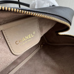 Medium Chanel top-grade 26Bb plain weave cowhide diamond pattern cowhide bowling bag, with inner matte leather, women's shoulder bag, medium size, 32*16