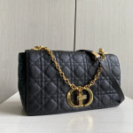 New Dior Cargo Rattan-patterned calfskin CD vintage chain messenger bag, large size 25cm, small size 20cm (with genuine leather inside and outside)