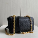 New Dior Cargo Rattan-patterned calfskin CD vintage chain messenger bag, large size 25cm, small size 20cm (with genuine leather inside and outside)