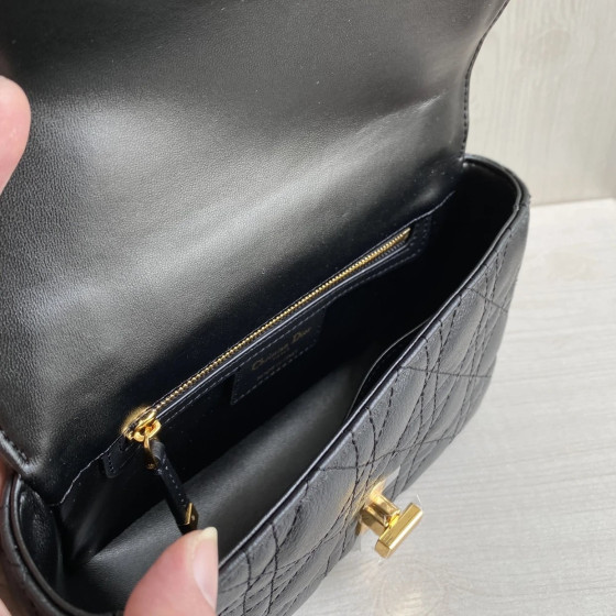 New Dior Cargo Rattan-patterned calfskin CD vintage chain messenger bag, large size 25cm, small size 20cm (with genuine leather inside and outside)