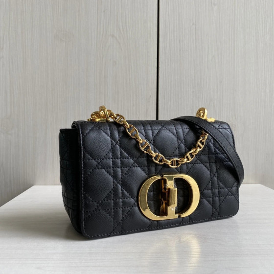 New Dior Cargo Rattan-patterned calfskin CD vintage chain messenger bag, large size 25cm, small size 20cm (with genuine leather inside and outside)