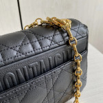 New Dior Cargo Rattan-patterned calfskin CD vintage chain messenger bag, large size 25cm, small size 20cm (with genuine leather inside and outside)