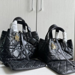 Dior new Daphne series Lady 95.22 toujours Teng pattern imported cowhide CD adjustable shoulder strap mother-daughter bag shopping bag handheld shoulder bag inner frosted leather~ small size 23*15, medium size 28*19, large size 37*27