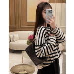 Dior Five-pointed star rice box bag, hobo messenger bag, canvas embroidery, chain, Tengge cracked leather washed sheepskin, shoulder bag, handbag, 22*13