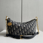 Dior Five-pointed star rice box bag, hobo messenger bag, canvas embroidery, chain, Tengge cracked leather washed sheepskin, shoulder bag, handbag, 22*13