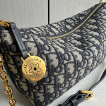 Dior Five-pointed star rice box bag, hobo messenger bag, canvas embroidery, chain, Tengge cracked leather washed sheepskin, shoulder bag, handbag, 22*13