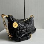 Dior Five-pointed star rice box bag, hobo messenger bag, canvas embroidery, chain, Tengge cracked leather washed sheepskin, shoulder bag, handbag, 22*13